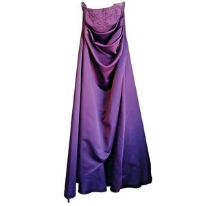 Davids Bridal Eggplant Ball Gown with Shawl, Size 12. Beautiful for prom.